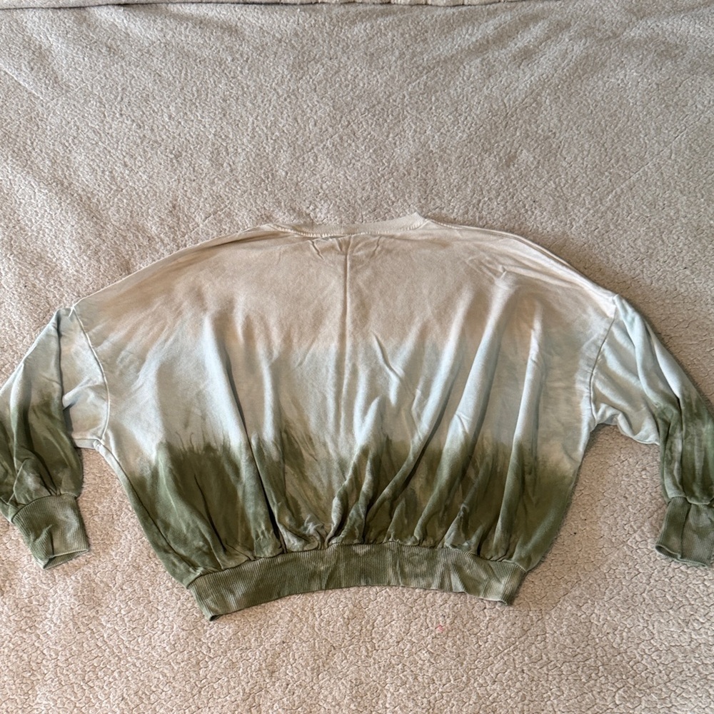 Young Fabulous & Broke Olive and Beige Ombre Sweatshirt Small - Picture 7 of 7